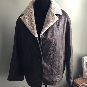 The Limited leather and faux Sherpa jacket